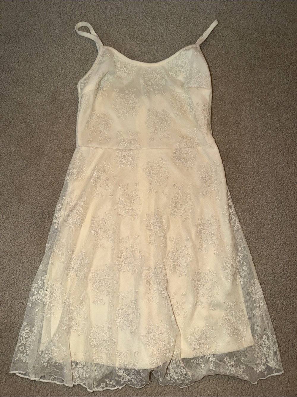 Pins & Needles Cream Strapless Lace Slip Dress
